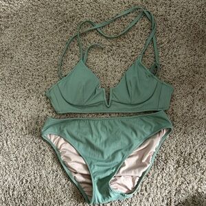 OLIVE GREEN SHADE & SHORE BIKINI!!